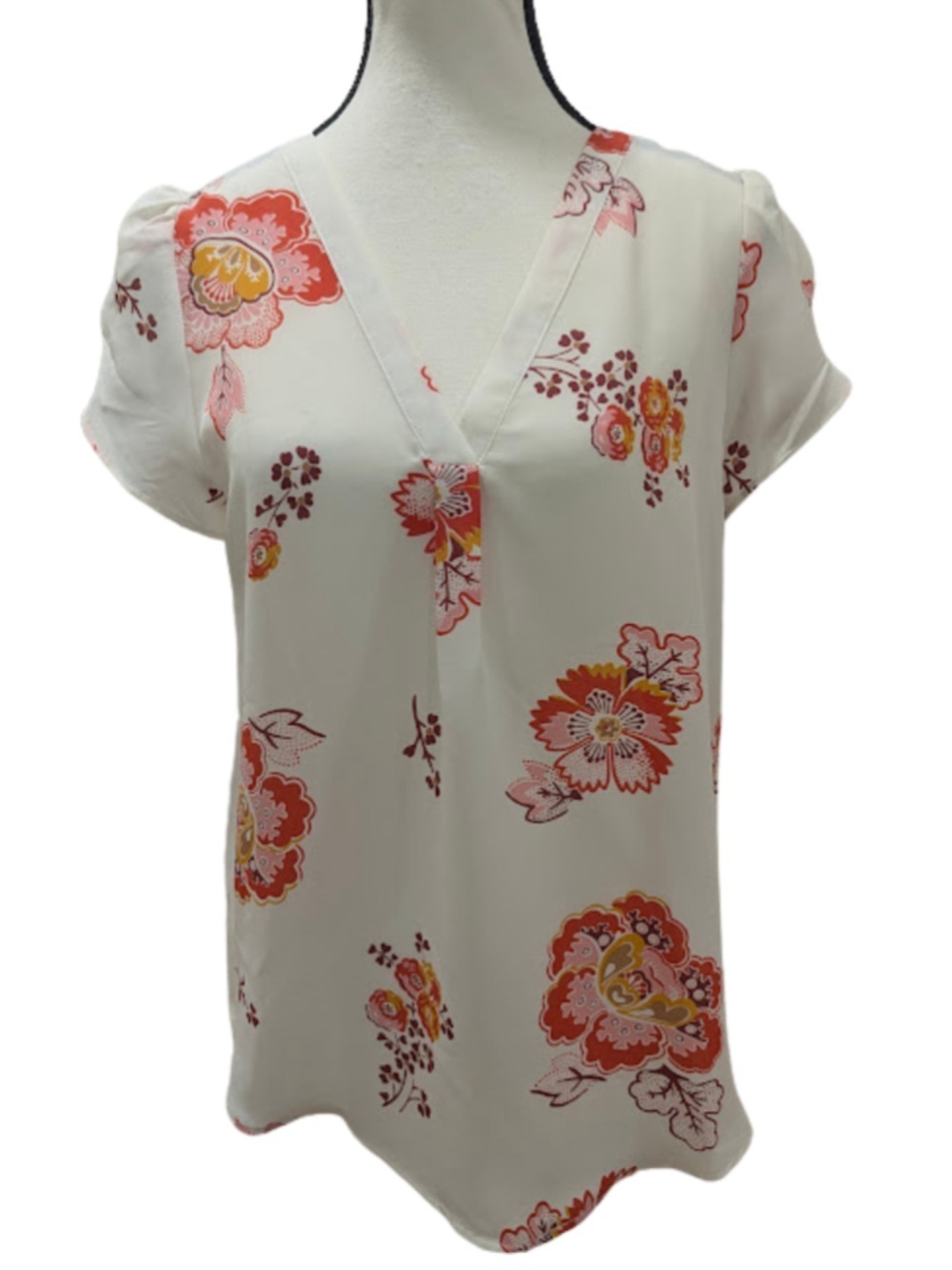 LOFT Outlet XS Floral Blouse Flutter Sleeve Cottagecore Boho Soft Girl Top